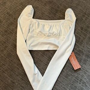 New With Tags SHEIN Long Sleeve Square Neck Crop Top